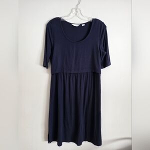 SERAPHINE | Maternity Nursing Dress Navy Sz XS